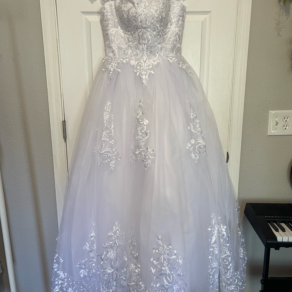 New Wedding Dress White Lace Princess Style Gown Corset Back
